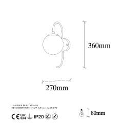 Aydinlatmadunyam Aplik BlackCream Jewel-10555