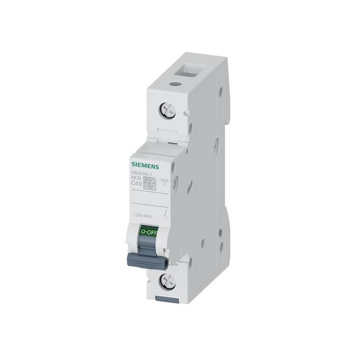 Siemens 40A; 1 Fazli; 70 Mm; Anahtarli Otomatik Sigorta; 6Ka; C Tipi; Yavaş Karakterli 5SL6140-7