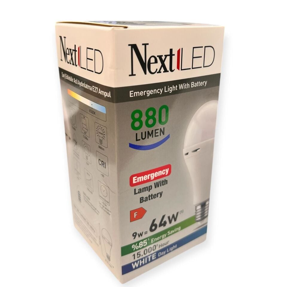 Next Next Star 9W Şarjlı  E27 Beyaz Acıl Aydınlatma Led Ampul