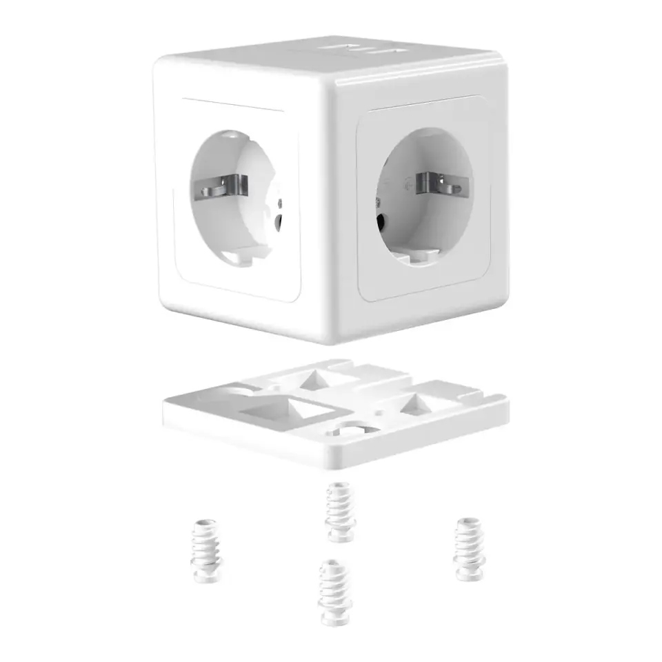 S-link PRZ04 4 Soketli 2 USB 1 Type-C PD20 2M 306 Joule Tam Bakir Küp Beyaz Akim Korumali Priz