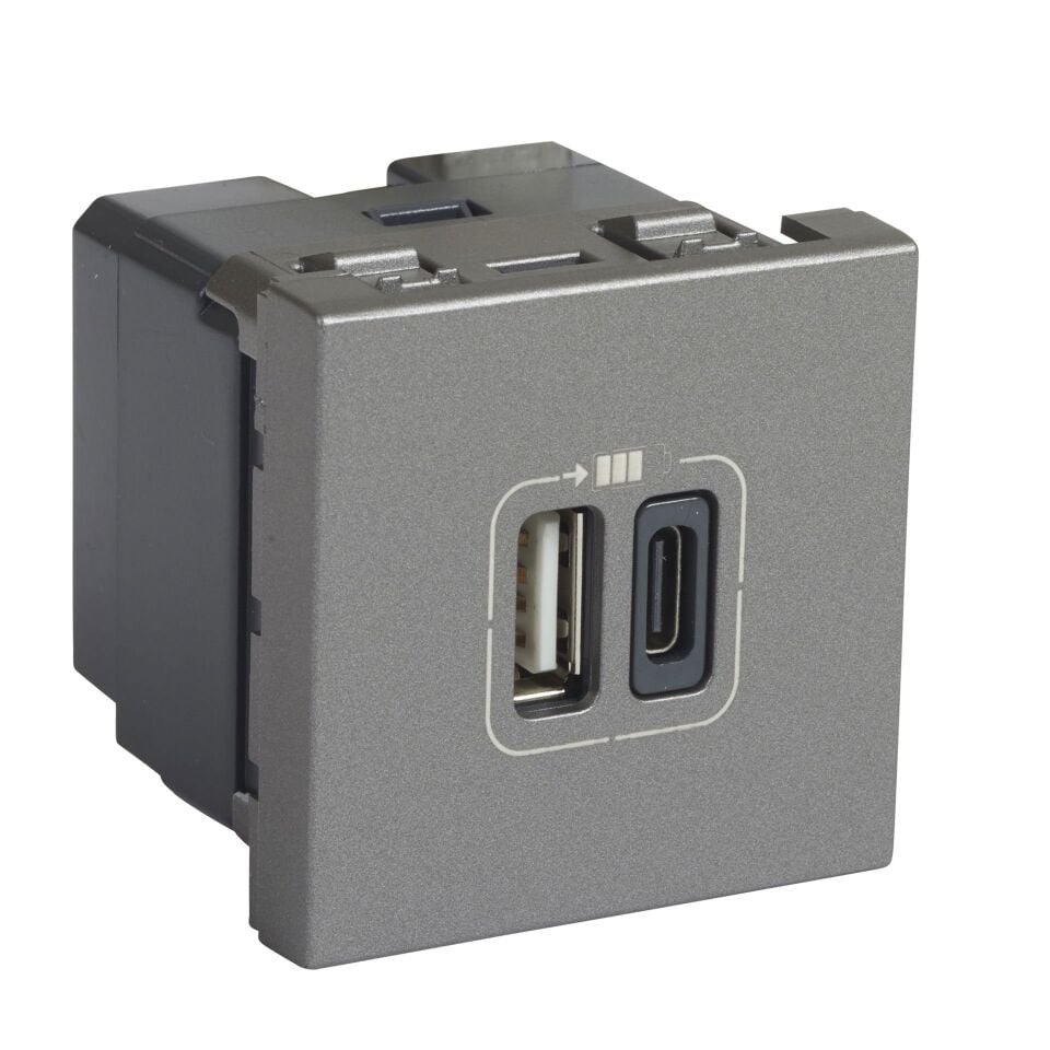 Legrand  Ikili USB Priz, Telefon şarjı için, 5V, 3A, A+C Tipi LEG-079392