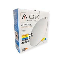 ACK 12W Led Duvar Armatürü / Beyaz/ 6500-4000-3000K Butonlu Renk Seçeneği AT15-01290