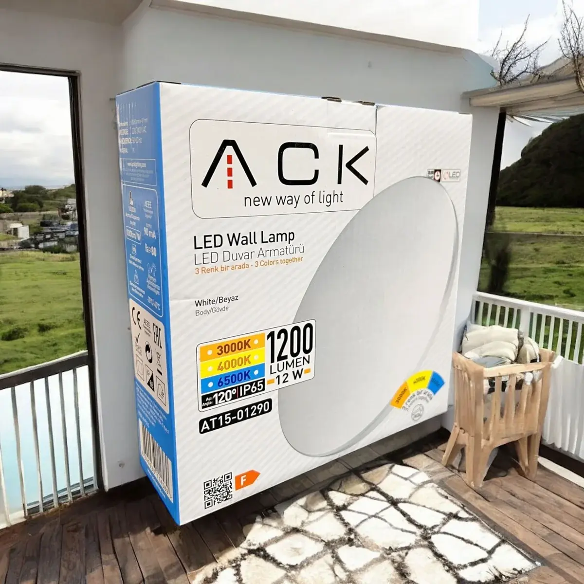 ACK 12W Led Duvar Armatürü / Beyaz/ 6500-4000-3000K Butonlu Renk Seçeneği AT15-01290 en uygun fiyatlı satıcı