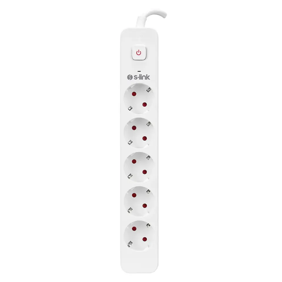 S-link SPG501S 1.5m 1.5mm 100% Bakir 750 Joule 5 li Anahtarli Akim Korumali Priz