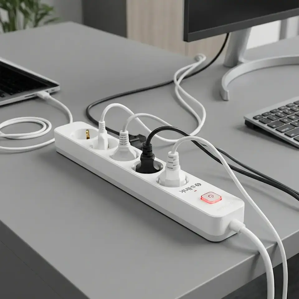 S-link SPG501S 1.5m 1.5mm 100% Bakir 750 Joule 5 li Anahtarli Akim Korumali Priz