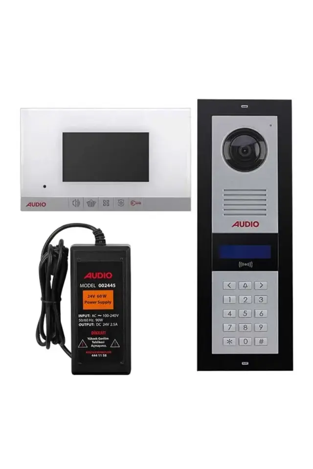 Audio 001180MBP 4.3 inç 30 Daire Mekanik Buton Panelli Görüntülü Diafon Paketi