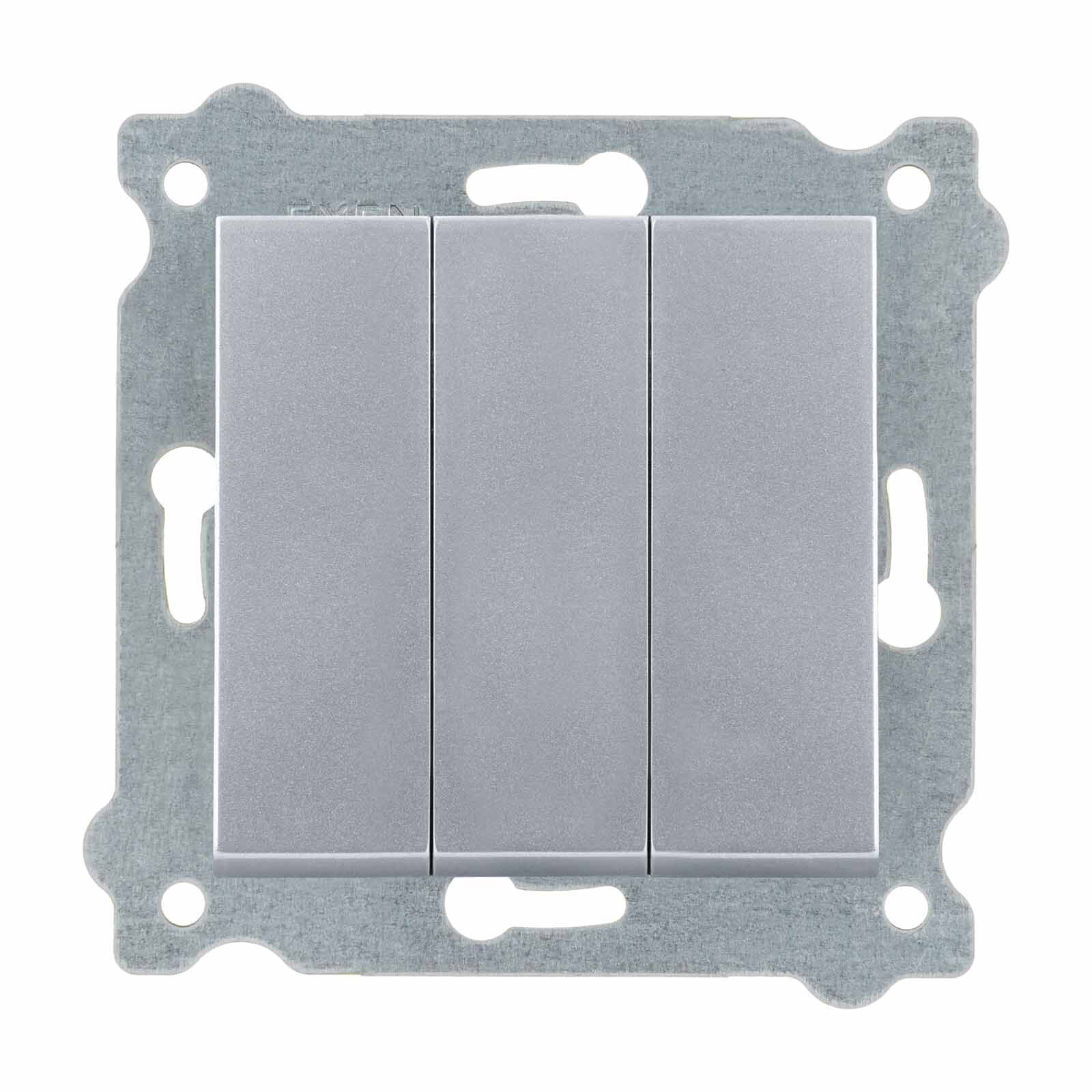 Exen Gümüs Modül+Kapak  Üçlü Anahtar