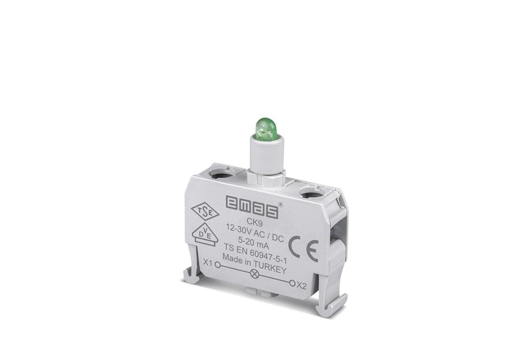 Emas C Sinyal Yeşil Led'Li Kutuluk 12-30 V Ac/Dc - CK9