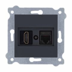 Exen Füme Modül+Kapak  Hdmi+Data Priz Jakli