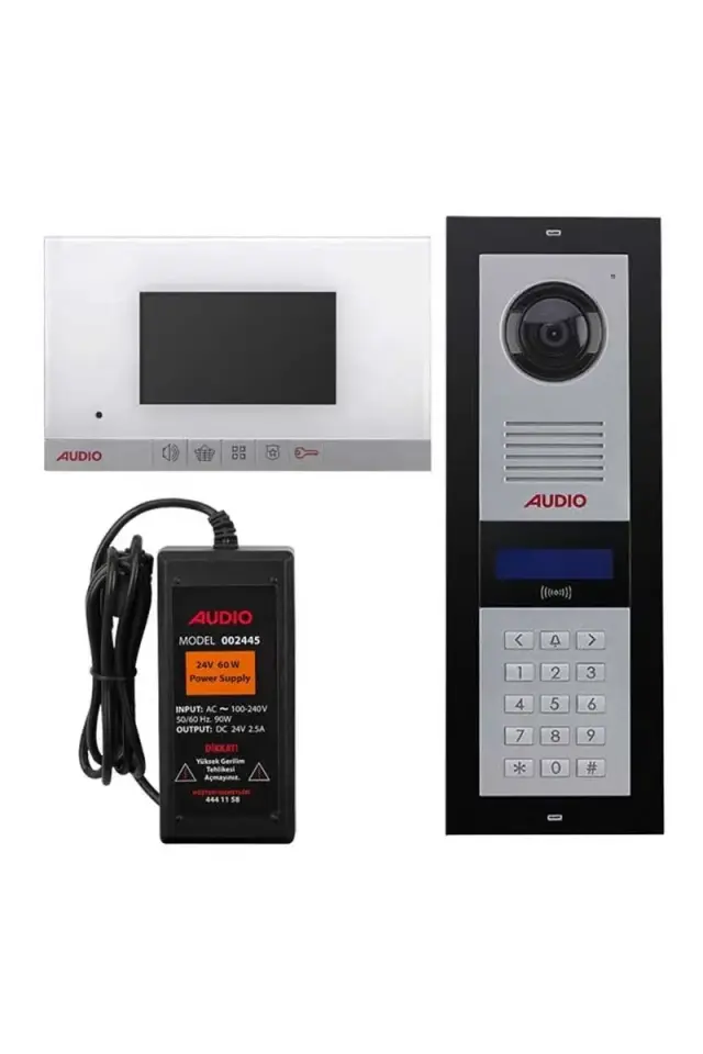 Audio 001180MBP 4.3 inç 24 Daire Mekanik Buton Panelli Görüntülü Diafon Paketi
