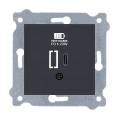 Exen Füme Modül+Kapak  Usb Sarj Prizi Type-C