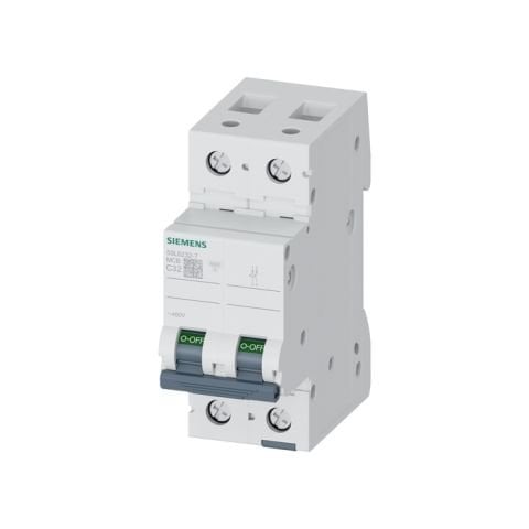 Siemens 32A; 2 Fazli; 70 Mm; Anahtarli Otomatik Sigorta; 6Ka; C Tipi; Yavaş Karakterli 5SL6232-7