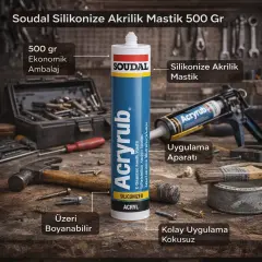 Soudal Silikonize Akrilik Mastik 500 Gr