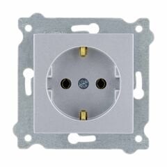 Exen Gümüs Modül+Kapak  Toprakli Priz