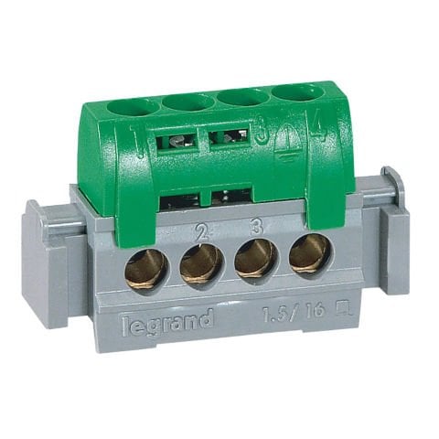 Legrand  Pano tipi izoleli raya montaj toprak klemensi U:47mm kapasite 4x1,5 ila 16mm2 LEG-004830