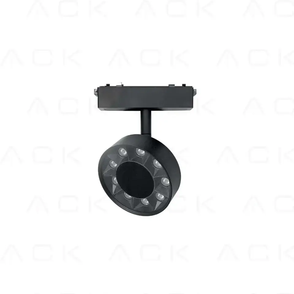 ACK 9W Slım Magnet Ray Armatürü Lensli Yuvarlak  9,5Cm 3000K Ip20 AD45-07201