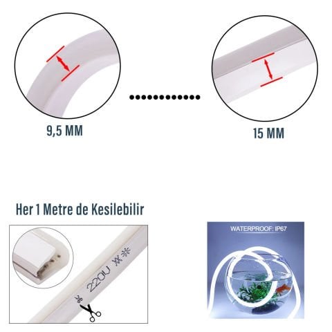 Cata Neon Led Beyaz Işık CT-4554 220 Volt