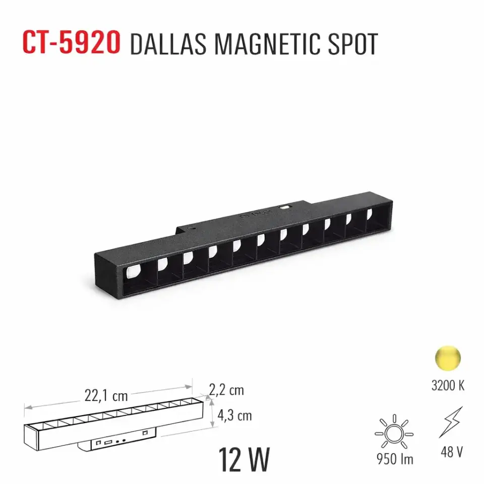CATA CT-5920 12W Dallas  Magnetic Spot Günisigi