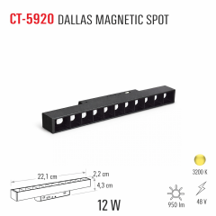 CATA CT-5920 12W Dallas  Magnetic Spot Günisigi