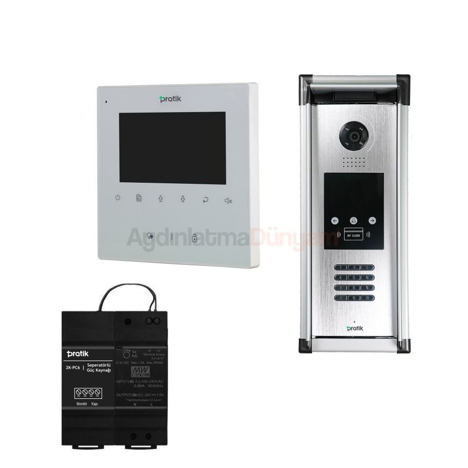 Pratik 7 Daire 4.3 inç Görüntülü Paket Kartli ve Sifreli Sistem