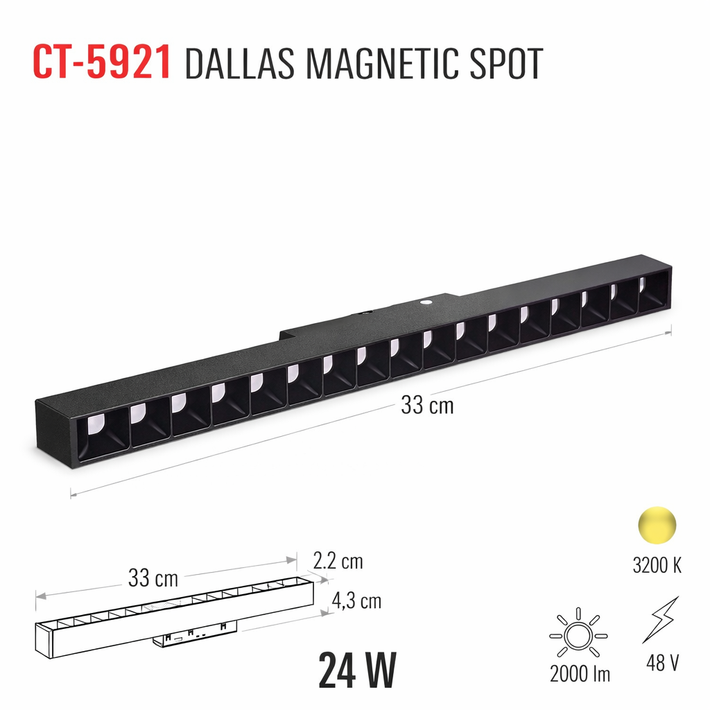 CATA CT-5921 24W Dallas Magnetic Spot Günisigi