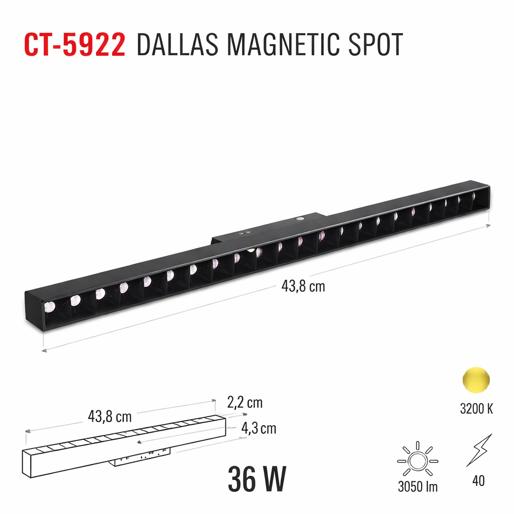 CATA CT-5922 36W Dallas Magnetic Spot Günisigi