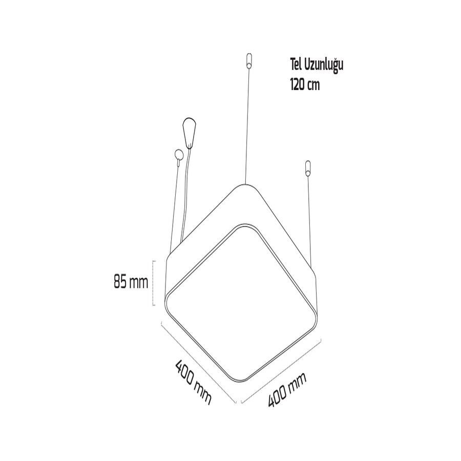 Goya Gy 8115-40 Cm Siyah Kasa 3000K Linear Armatür