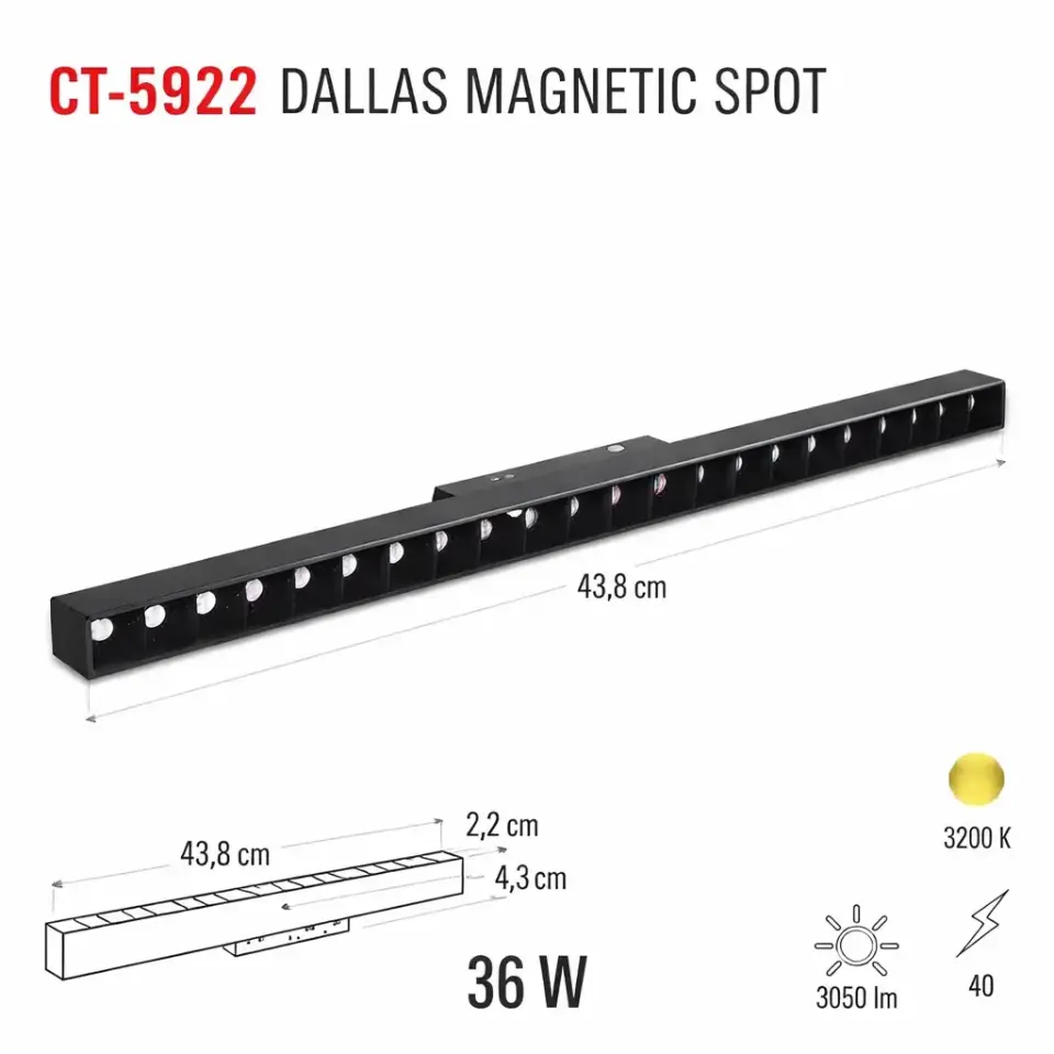 CATA CT-5922 36W Dallas Magnetic Spot Günisigi