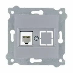 Exen Gümüs Modül+Kapak  Nümeris Telefon Prizi (Cat3 Kablosuz)