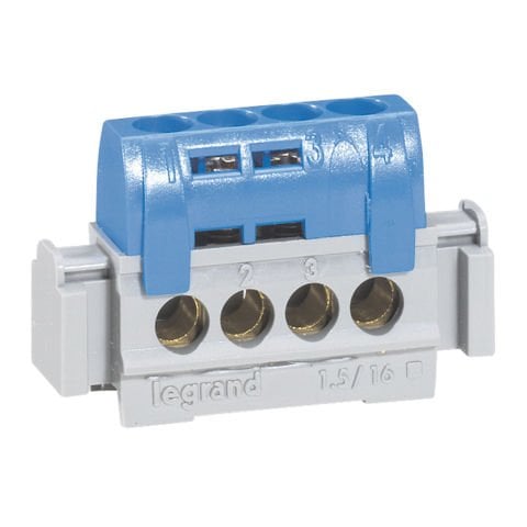 Legrand  Pano tipi izoleli raya montaj notr klemensi U:47mm kapasite 4x1,5 ila 16mm2 LEG-004840