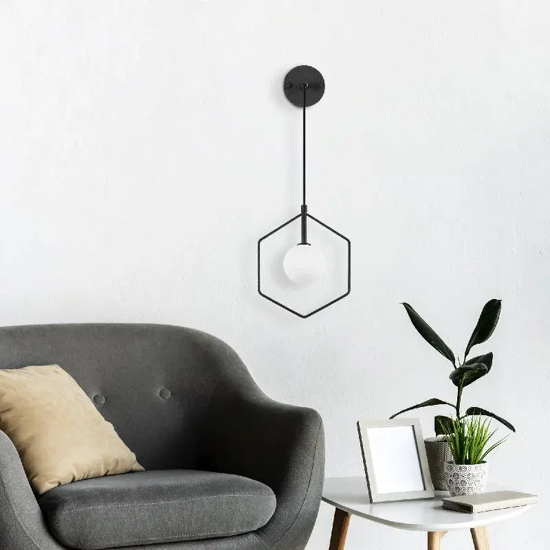 Aydinlatmadunyam Aplik BlackWhite Geometri-11105