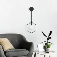Aydinlatmadunyam Aplik BlackWhite Geometri-11105