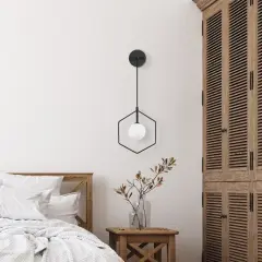 Aydinlatmadunyam Aplik BlackWhite Geometri-11105