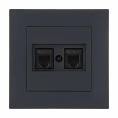 Exen Karell Füme Ikili Nümeris Telefon Prizi (2Xrj45 Cat3) Komple Takim