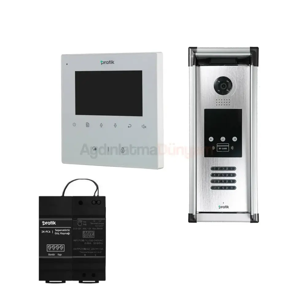 Pratik 15 Daire 4.3 inç Görüntülü Paket Kartli ve Sifreli Sistem