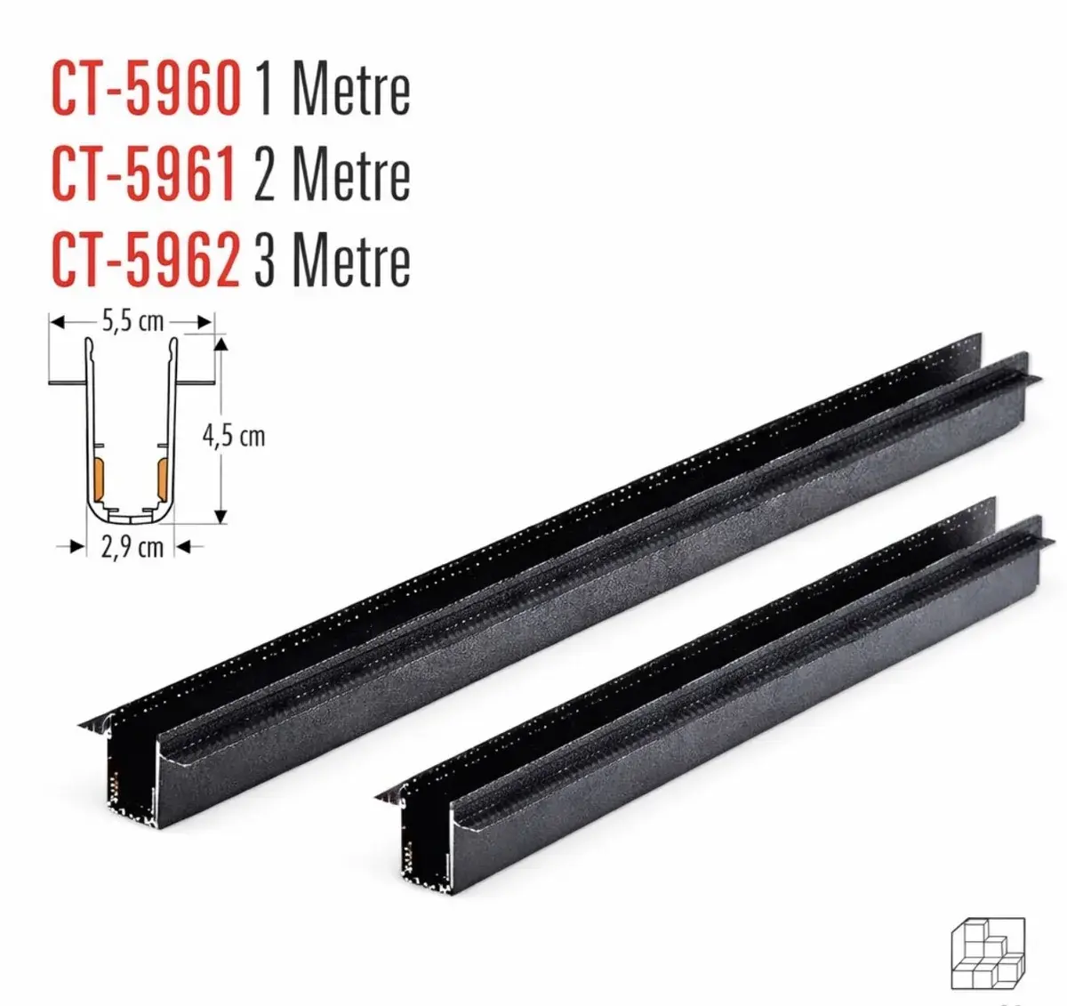 CATA CT-5962 Orlando Magnetic Ray 3 Metre Siyah