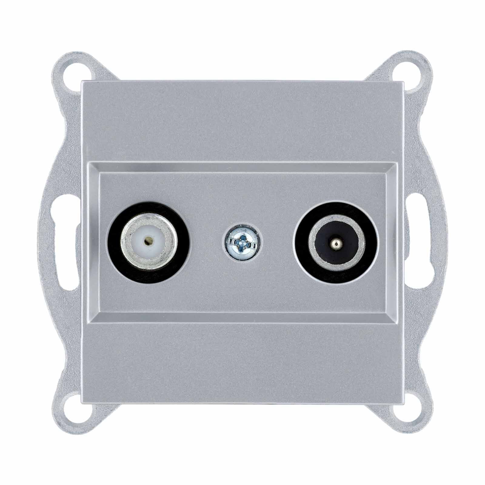 Exen Gümüs Modül+Kapak  Tv-Sat Prizi Geçisli