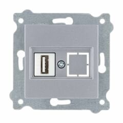 Exen Gümüs Modül+Kapak  Usb Prizi Jakli (Sarj Edemez)