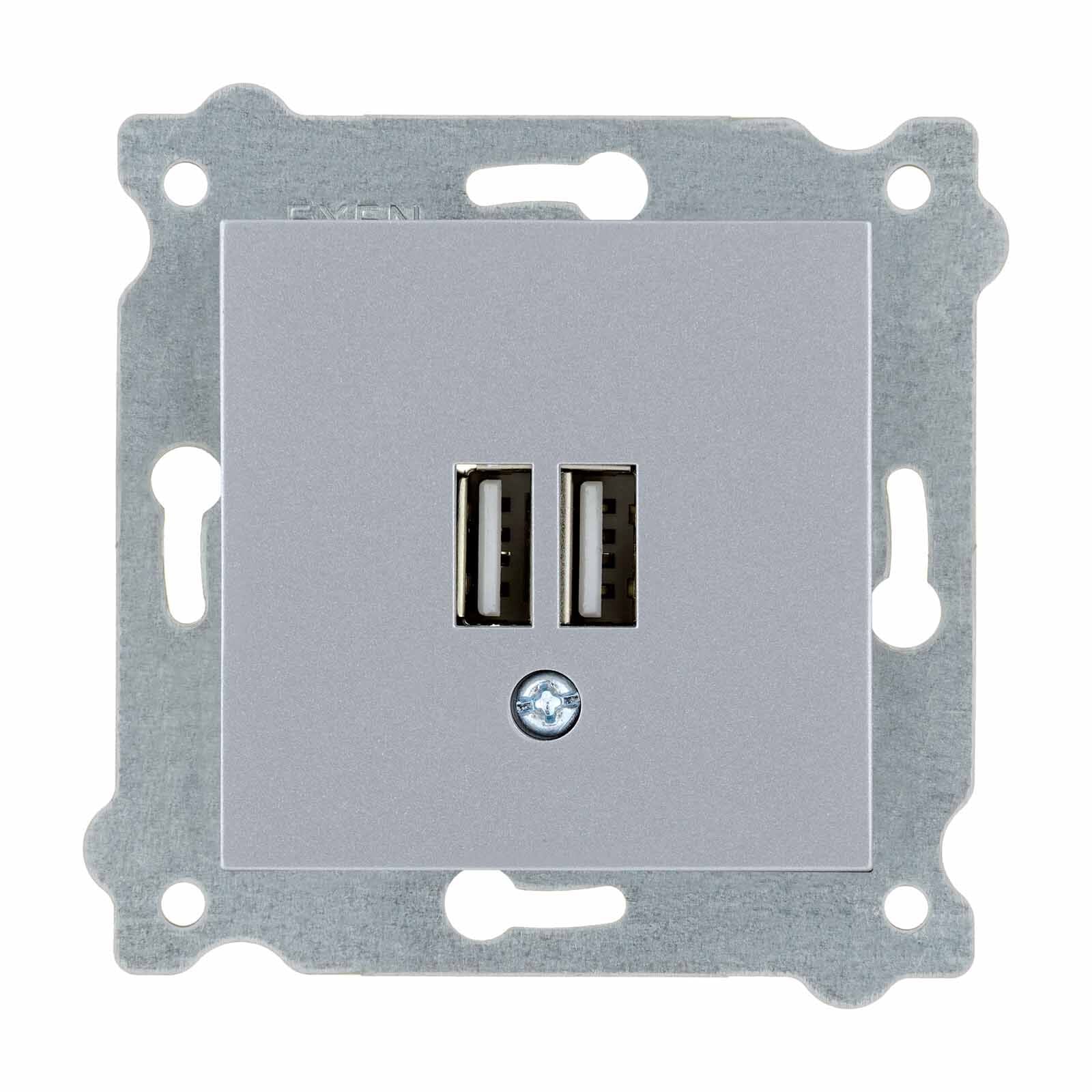 Exen Gümüs Modül+Kapak  2X Usb Sarj Prizi