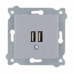 Exen Gümüs Modül+Kapak  2X Usb Sarj Prizi