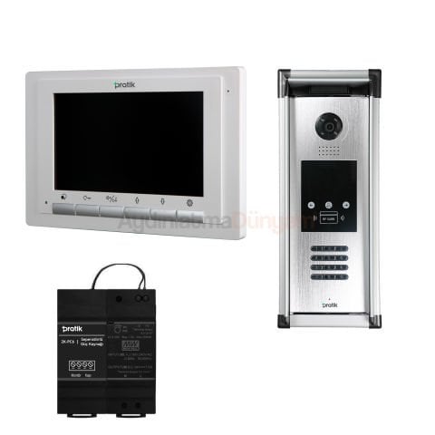 Pratik 4 Daire 7 inç Görüntülü Paket Kartli ve Sifreli Sistem