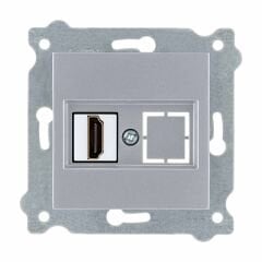 Exen Gümüs Modül+Kapak  Hdmi Priz Jakli