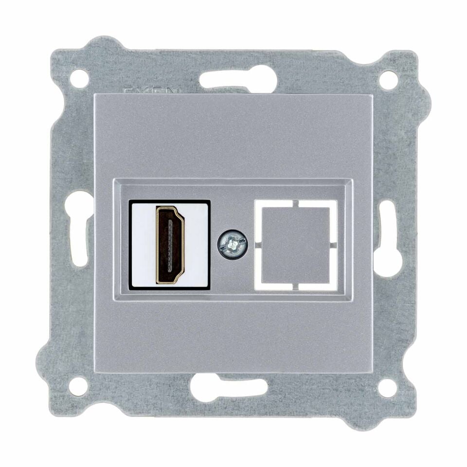 Exen Gümüs Modül+Kapak  Hdmi Priz Jakli