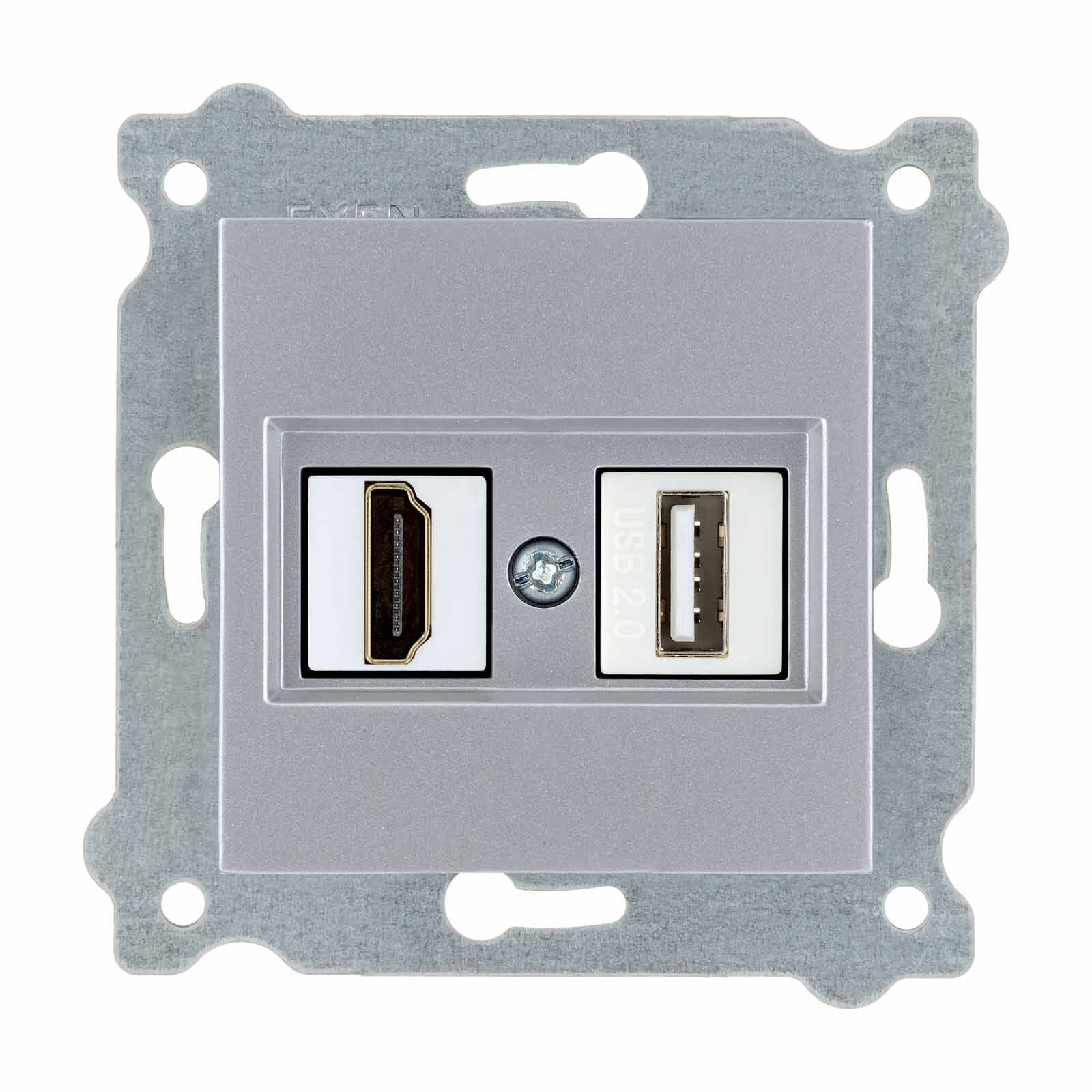 Exen Gümüs Modül+Kapak  Hdmi+Usb Prizi Jakli (Sarj Edemez)