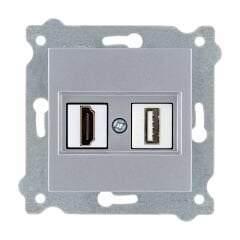 Exen Gümüs Modül+Kapak  Hdmi+Usb Prizi Jakli (Sarj Edemez)