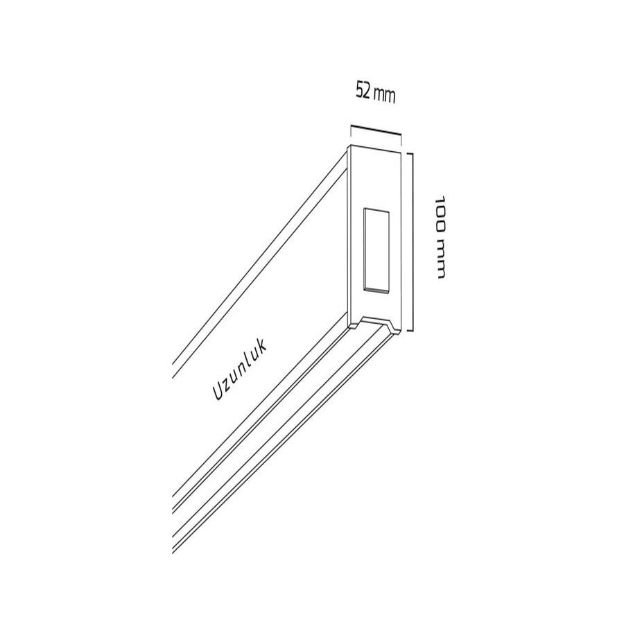 Goya Gy 8046-120 Cm Siyah Kasa Ahşap Ceviz 6500K Linear Armatür