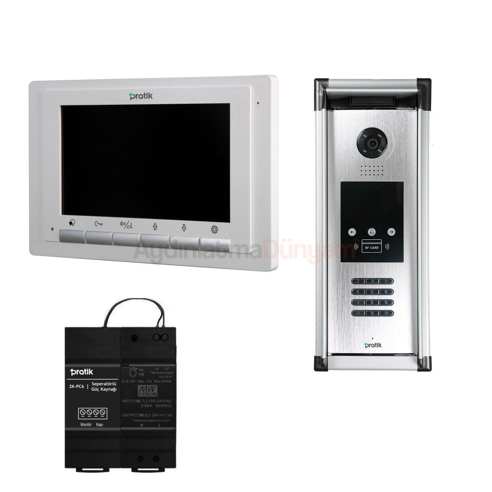 Pratik 13 Daire 7 inç Görüntülü Paket Kartli ve Sifreli Sistem