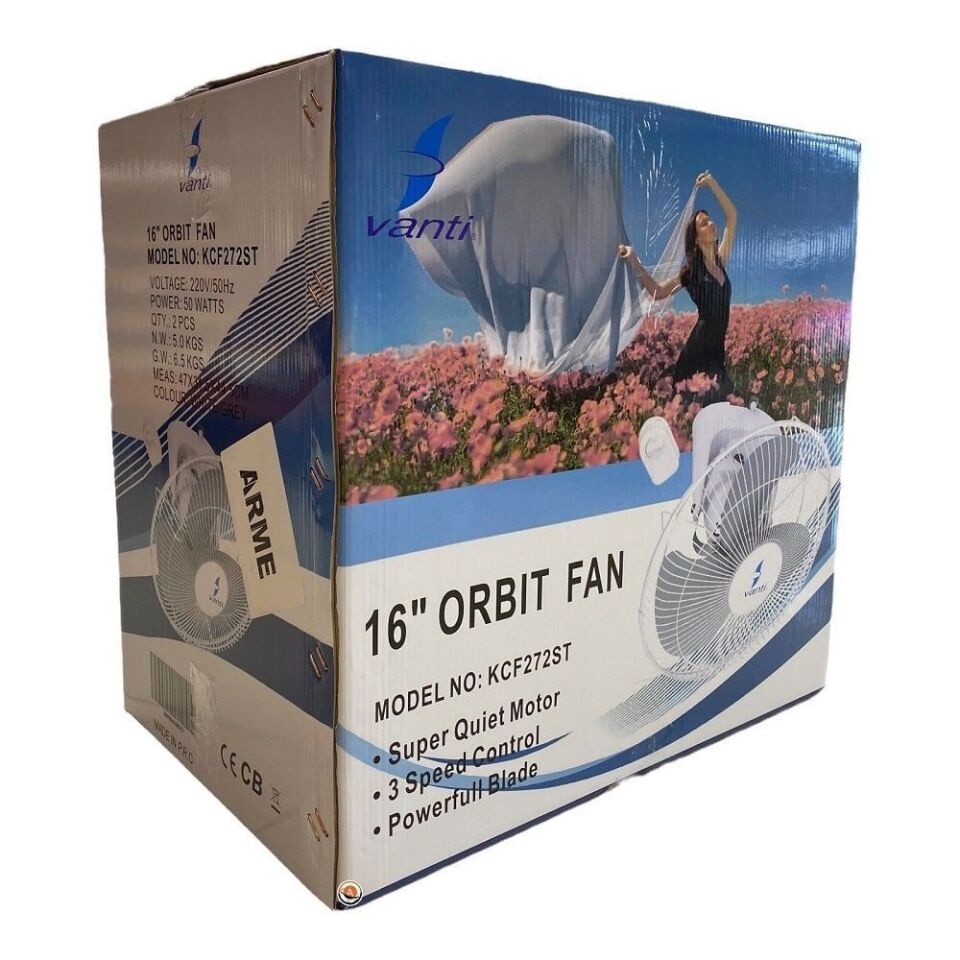 Vanti KCF272ST 50W 40cm PVC 3 Kanatli Duvardan Kumandali Sarhos Tavan Vantilatörü