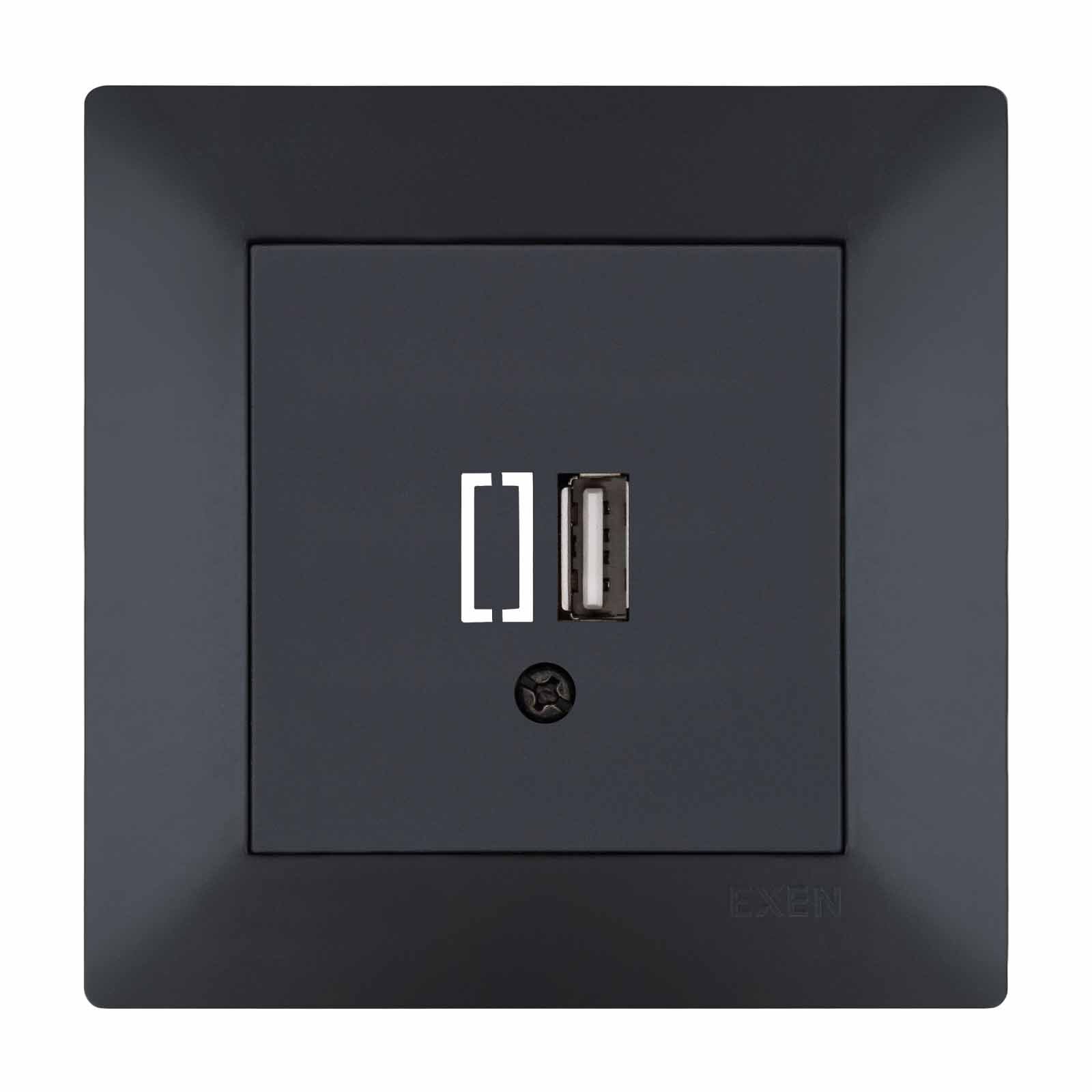 Exen Odak Füme Usb Sarj Prizi Komple Takim