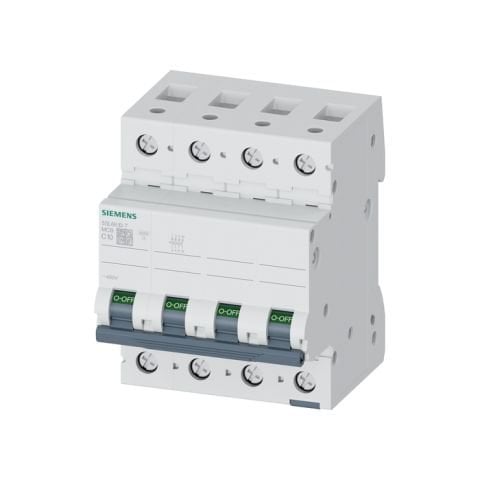 Siemens 10A; 3 Faz+Nötr; 70 Mm; Anahtarli Otomatik Sigorta; 6Ka; C Tipi; Yavaş Karakterli 5SL6610-7